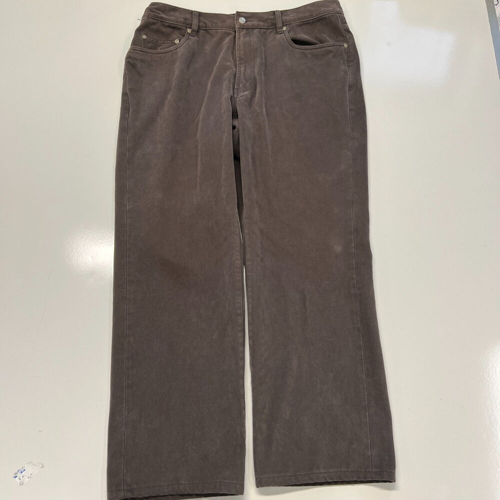 Indigo Palms Denim Co Pants Mens 38x31 Brown Straight Cotton Twill Casual